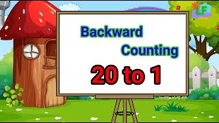 Backward counting 20 to 1 with spelling reverse counting 20 to 120 to 1Backward [upl. by Leinoto]