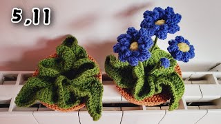 How to crochet a leaf 🍃Cineraria leaves tutorial [upl. by Treboh33]