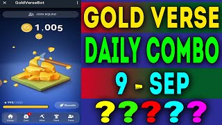 Gold Verse Bot Daily Combo 9 september 2024  Gold Verse Bot Daily Combo Cards goldversebot [upl. by Innob]