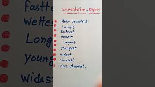 superlative degree english meaningenglish grammar gktricksstudy shorts [upl. by Leina164]