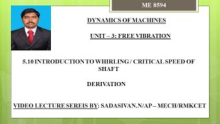 510 Introduction to Whirling Speed of Shaft [upl. by Campney593]