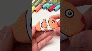 Rock Painting Tutorial for Beginners 🐠 shorts [upl. by Nickerson589]