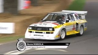 2014 Goodwood Festival of Speed  Audi Quattro S1 Driven by Hannu Mikkola [upl. by Yruoc]