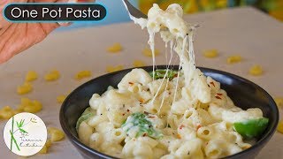 One Pot White Sauce Pasta  Cheesy White Sauce Pasta  Quick Pasta Recipe  The Terrace Kitchen [upl. by Enaywd]