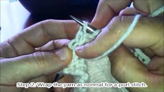 Ptbl  Purl Through the Back Loop  Left Handed  Continental Style [upl. by Inoliel]