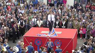 Selkirk Common Riding 2013 David Deacon casting the Union Flag [upl. by Anitnerolf]