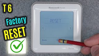 HONEYWELL Home T6 Pro  HOW to Factory RESET  Restore DEFAULT Settings [upl. by Bikales]