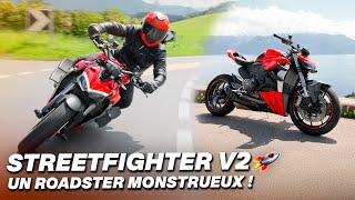 DUCATI STREETFIGHTER V2  UN ROADSTER MONSTRUEUX 🚀 ESSAI10 [upl. by Ziladnerb]