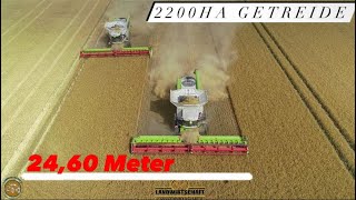 2200ha Getreide 2460m Arbeitsbreite Gesamt Großeinsatz Getreideernte 2022 Claas Lexion 8700 [upl. by Akenit717]