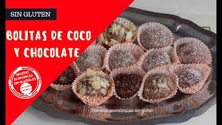 Como hacer bolitas de coco y chocolate fáciles y rápidas  sin gluten [upl. by Finkelstein]