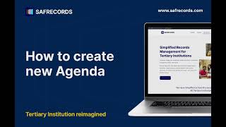 How to Create New Agenda in the Paperless Senate Portal  SAFRecords Guide  FlexiSAF [upl. by Stringer]