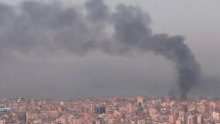 Flames smoke rise over Beirut suburbs at dawn after heavy overnight Israeli strikes  AFP [upl. by Paddie]