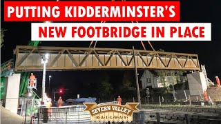 Fitting the new Kidderminster footbridge at the Severn Valley Railway [upl. by Whitson]