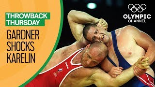 Gardner shocks Russian WrestlingLegend Karelin to Win Gold  Throwback Thursday [upl. by Alyahsat]