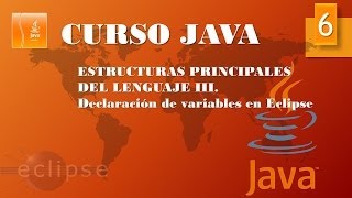 Curso Java Estructuras principales III Declaración variables Eclipse Vídeo 6 [upl. by Beverlie710]