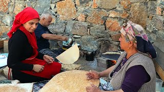 Traditional Turkish Yufka Breads for Winter Months  Turkish Village Breakfast [upl. by Sturges524]