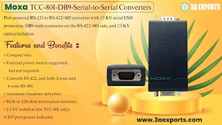 3AExports Moxa TCC80IDB9Serial to Serial Converter [upl. by Akiem]