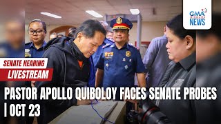 LIVE Pastor Apollo Quiboloy at the Senate hearing October 23 2024  Replay [upl. by Patty]