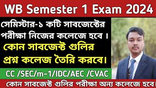 WB Semester 1 exam date 2024  Semester 1 exam date  CU Semester 1 exam date  semester 1 syllabus [upl. by Clementina]