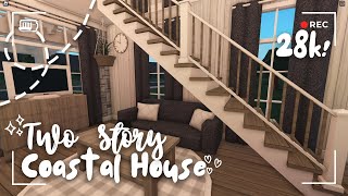 bloxburg  ☀️ budget two story coastal house  28k ꒰ no advanced placing build ꒱ [upl. by Ilram]