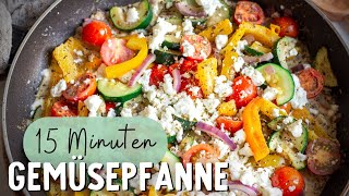 Mediterrane Gemüsepfanne mit Feta – schnelles Rezept [upl. by Edholm]