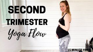 SECOND TRIMESTER PREGNANCY YOGA  15 Minute Prenatal Yoga Flow  LEMon Yoga [upl. by Harlie]