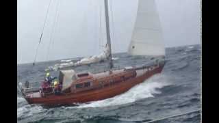 Classic Timber Yacht vs Comfortina 32 in 25 knots [upl. by Roban410]