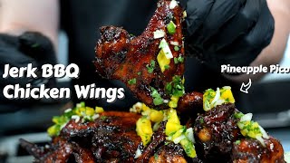 My Favorite Grilled Chicken Recipe Jerk BBQ Wings [upl. by Leimad]