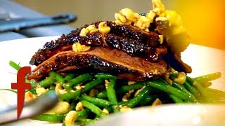 Honey Roasted Duck with Green Beans and Hazelnut Salad  Gordon Ramsays The F Word Season 3 [upl. by Rramahs]