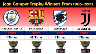 Joan Gamper Trophy History  Barcelona Won Joan Gamper Trophy 2023 Winners from 19662023 [upl. by Trinia]