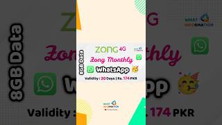 Zong Monthly Whatsapp Package Rs 174 PKR  8GB  What Information [upl. by Nitaj]