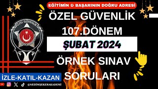 Özel Güvenlik 107 108 109 Dönem Sınavı Örnek Sınav Soruları Özel Güvenlik Sınav Soruları2024 [upl. by Adlecirg393]