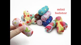 DIY Miniature Doll Mini Bolster Pillow  Very Easy [upl. by Willem]