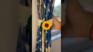 Crochet Sunlfower Curtain Tieback🌻crochet curtainstiebackssunflowercurtainholder [upl. by Notnef744]