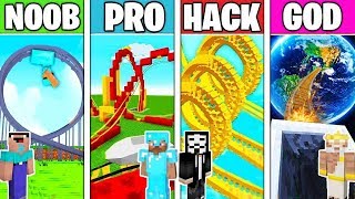 Minecraft NOOB vs PRO vs HACKER ROLLER COASTER CHALLENGE in Minecraft  Animation [upl. by Dud]