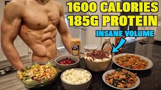 Full Day of Eating 1600 Calories Insane Volume  Super High Protein Diet For Fat Loss [upl. by Mindi]