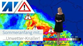 PfingstUnwetter Regional schwere Gewitter Starkregen und Hagel Meteorologischer Sommer ist da [upl. by Ahseile]