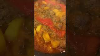 Tajine pomme de terre boulettes de viande hachée et poivrons avec piment liker abonnezvous 👍👍👍 [upl. by Lashondra]