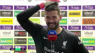 Goalkeeper Alisson Reacts To Scoring The Winner For Liverpool [upl. by Fields744]