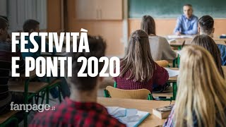 Calendario scolastico 20202021 tutti i ponti e le festività [upl. by Assinna]