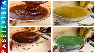 3 Chutney Recipes For Dahi BhallaChaatPani PuriSandwichचाट चटनी रेसिपी  Green and Red chutney [upl. by Berenice649]