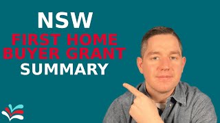 NSW First Home Buyer Grant SUMMARY  2024 [upl. by Lada907]