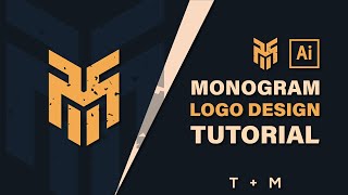 Monogram Logo Design Illustrator Tutorial  Adobe Illustrator CC [upl. by Sabino705]