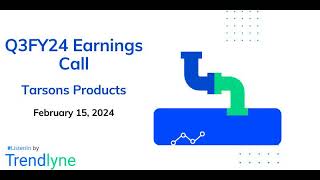 Tarsons Products Earnings Call for Q3FY24 [upl. by Theresina]