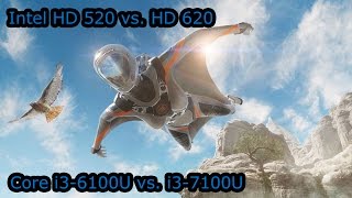 Intel HD 520 vs Intel HD 620  3DMark Sky Diver  i36100U vs i37100U [upl. by Thorma]