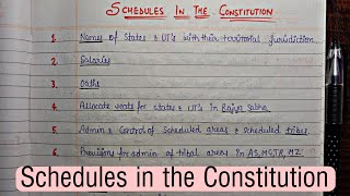 Schedules in the Constitution  Handwritten Notes  Lec9  Indian Polity  An Aspirant [upl. by Hermon153]