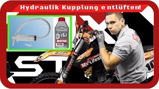 MX Tutorial  Hydraulik Kupplung am Motocross Bike entlüften amp DOT51 wechseln [upl. by Llerrot]