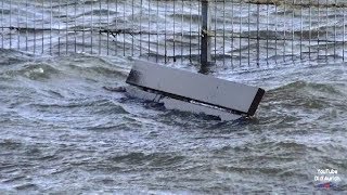 Esens Bensersiel Nordsee Sturm Herwart Hochwasser Orkanböen Sturmflut Sturmtief Herwart [upl. by Jaquenette]