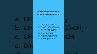 Ejercicio I Formulación Química Orgánica [upl. by Sifan]