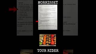 MORRISSEY Tour Rider 13 Crew Dinner [upl. by Farrand]